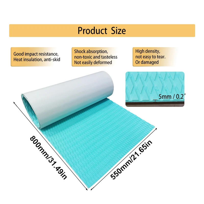 800x550 مللي متر إيفا رغوة قارب سطح السفينة الطابق المضادة للانزلاق حصيرة الجر حصيرة كاياك المياه موتور قارب RV ذاتية اللصق حصيرة