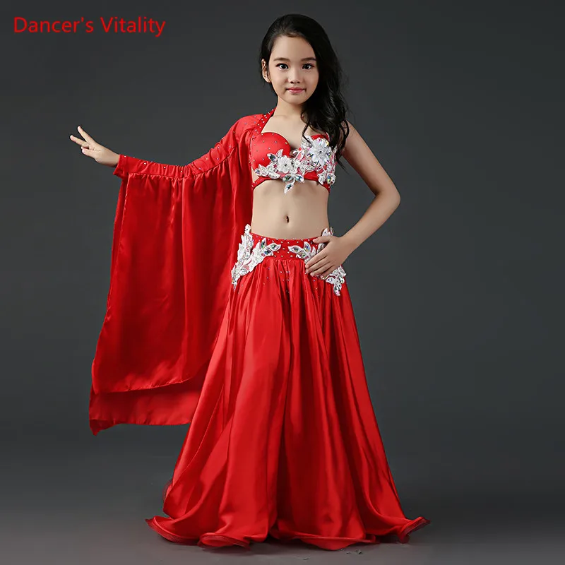 Luxury High Quality Bellydance Costumes Kid Girls Belly Dance Stage Competition Performance bra Top + Skirt 2pcs/set