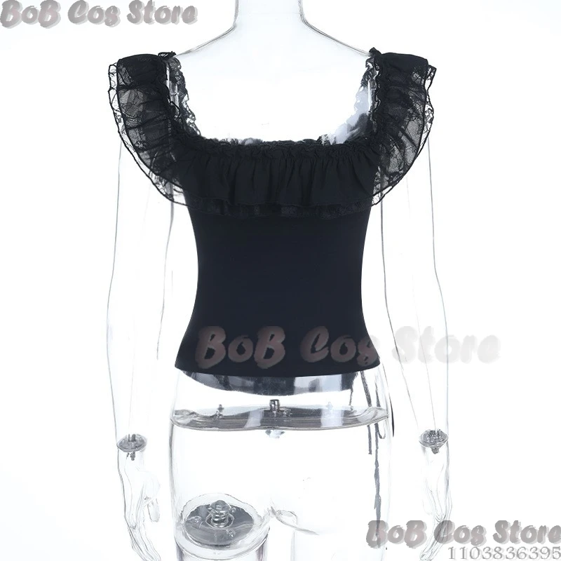 

Gothic Lolita Dark Academia Square Neck Corset Top Pleated Mini Skirt Streetwear Patten Gothic Dark Lolita Comic Con Festival