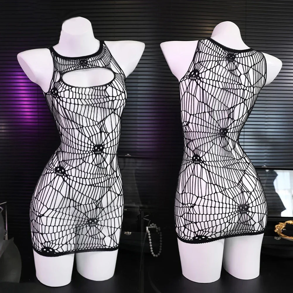 منظور NetClothing المرأة مثير باس النوم المنزل فندق جوفاء شبكة منظور فاسق مثير بلا أكمام للمنزل