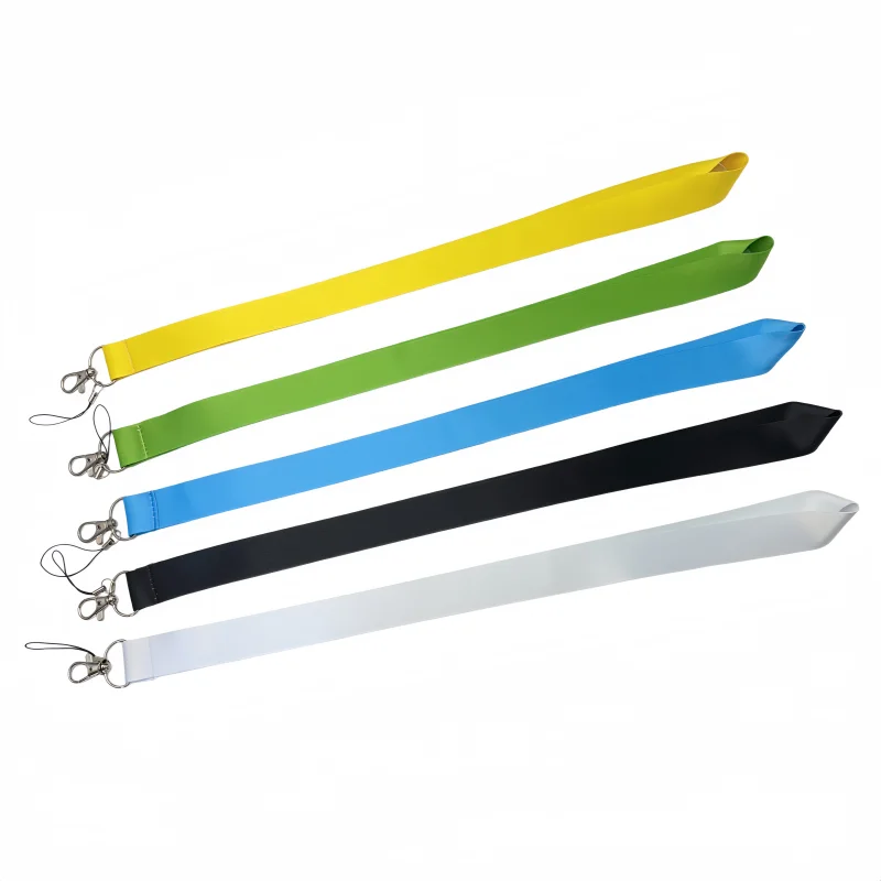 Cartoon solid color color keychain ID badge hanging rope phone neck strap with keyring fashion phone accessories