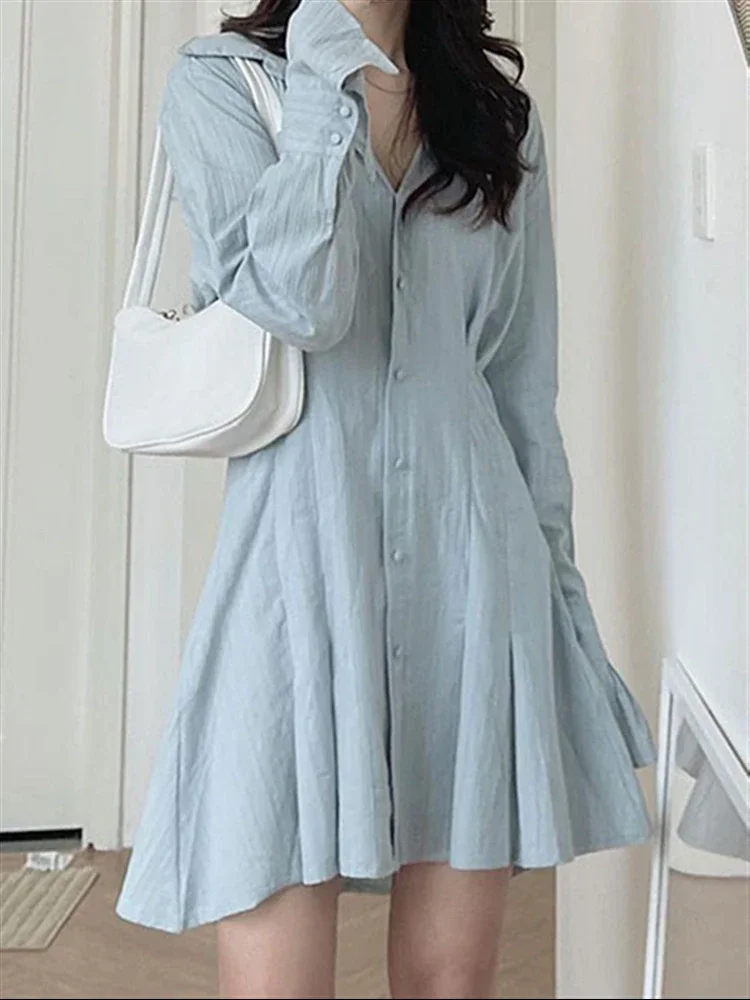 Robe Chemise à Manches sulfpour Femme, Taille Haute, Tenue de Soirée, Style Boho, en Dentelle, Ligne A, Luxe, Vintage, Élégante, Collection Printemps Automne 2024