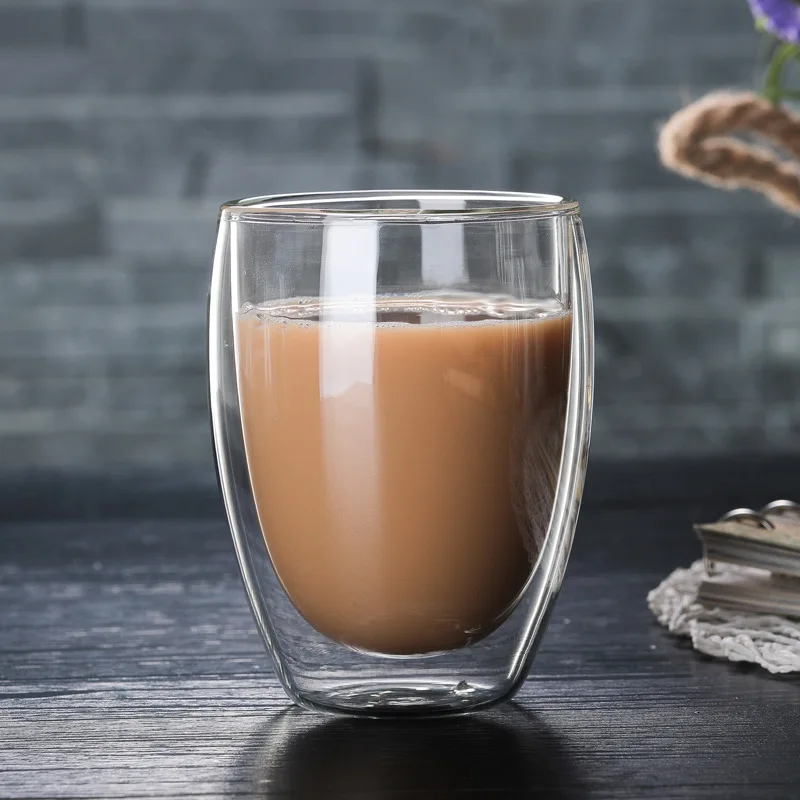 Coffee Mug Glass Cup, Double Wall High-resistant Transparent Coffee Milk Juice Tea Cups Drinkware for Kitchen Accessories