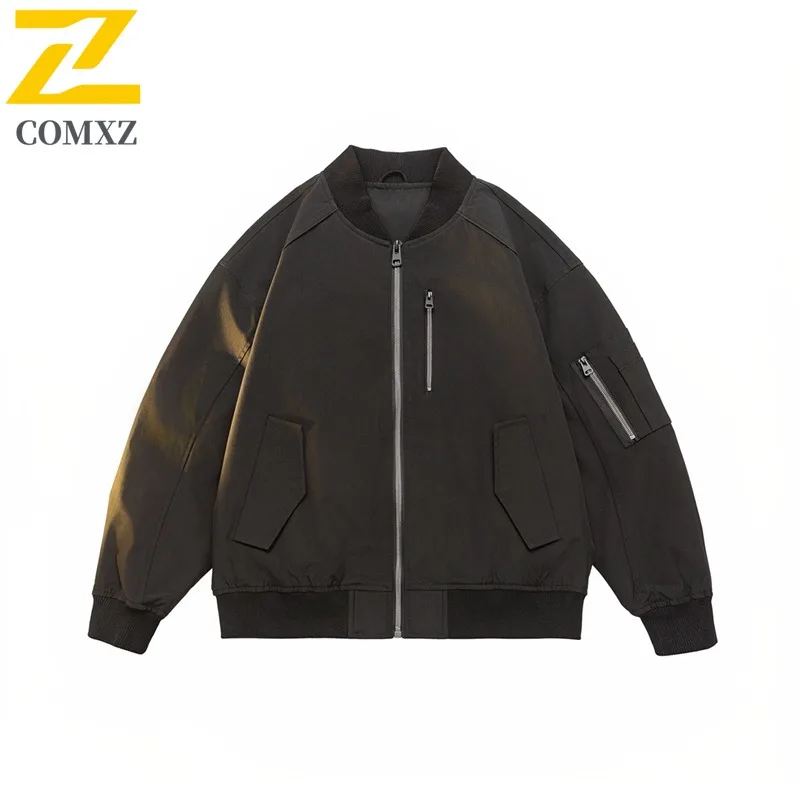 سترة COMXZ للرجال 2025 للمغامرة الخارجية متعددة الوظائف بسحاب سترات ممتازة بياقة واقفة سترة واقية للخريف متينة #3