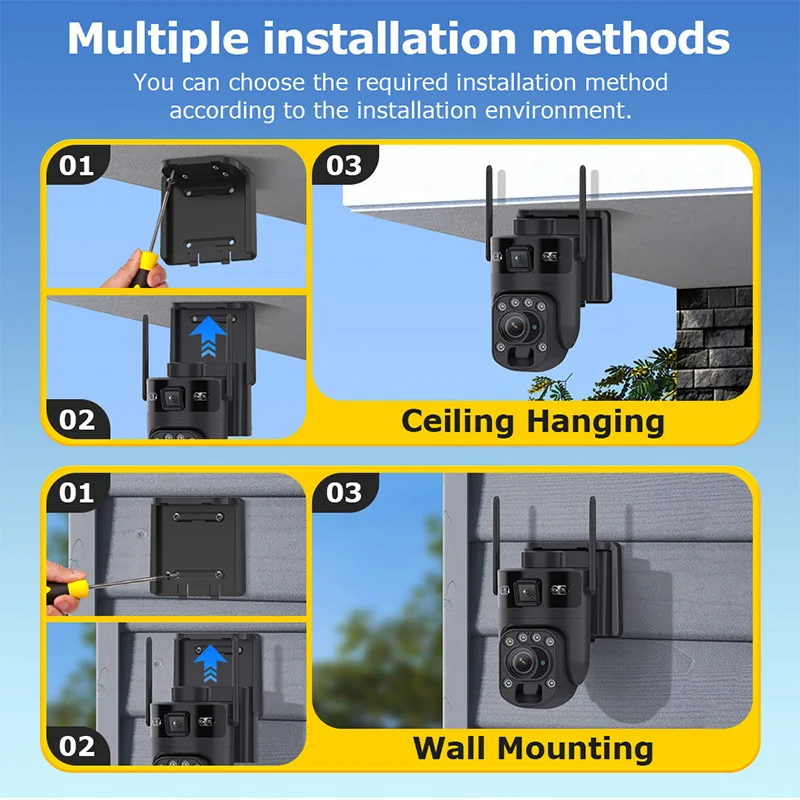كاميرا Wistino Ubox 4K 20X Zoom 4G Security PTZ CCTV AI عدسة مزدوجة شاشة مزدوجة 10050 مللي أمبير في الساعة كاميرا CCTV تعمل بالطاقة الشمسية #4