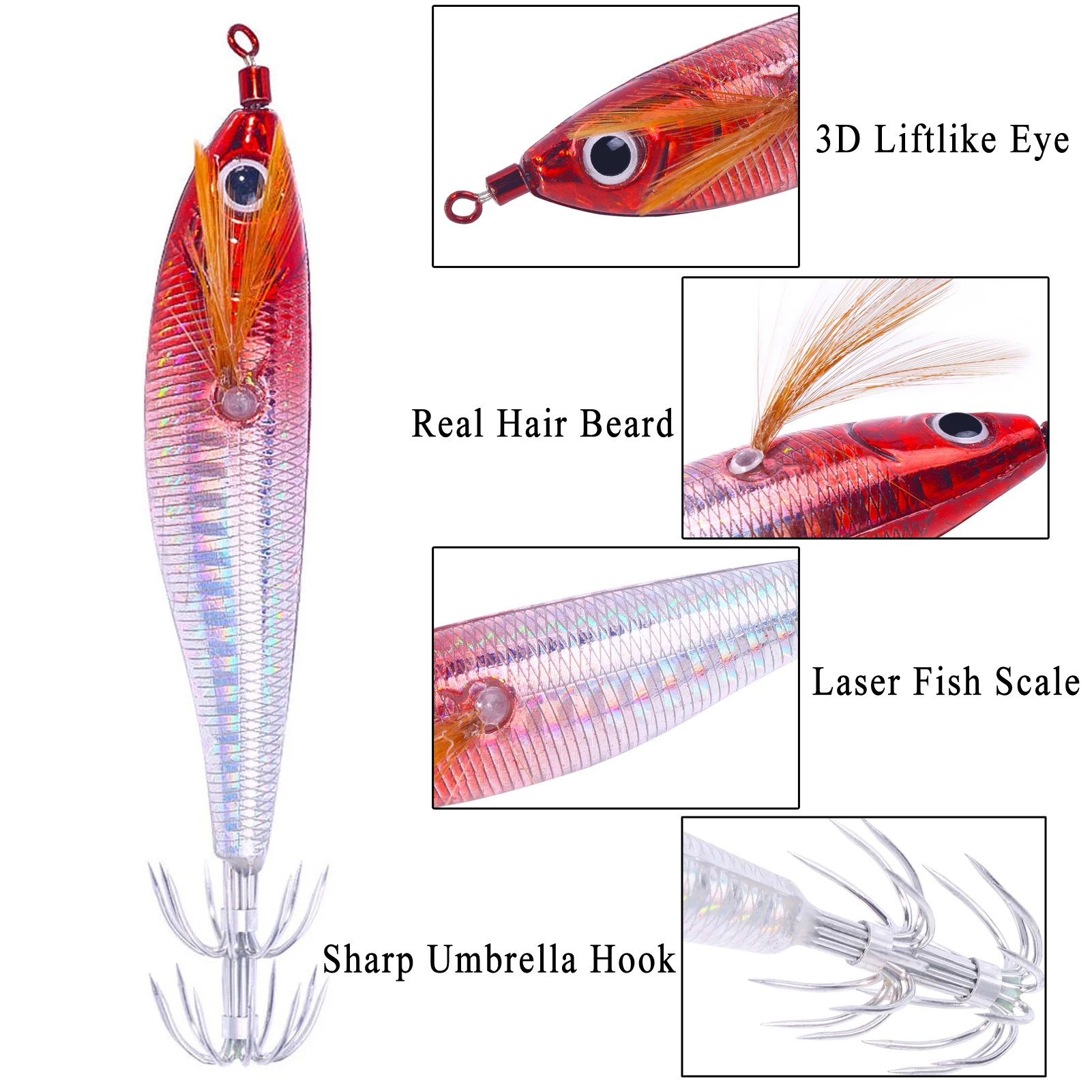 Plantillas calamar jig head luminosas Fisher para pesca en mar - imagen 3