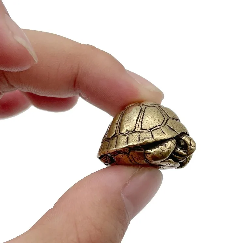 1Pcs Brass Feng Shui Turtle Figurine Tortoise Statue Home Desktop Ornament Office Decor home decor  décoration miniature Tea Pet