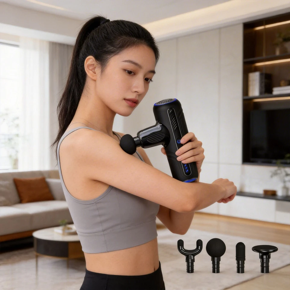 

Electric Deep Tissue Massage Gun With 8 Interchangeable Heads For Arms Back Legs & Full Body, Portable Device For Sport