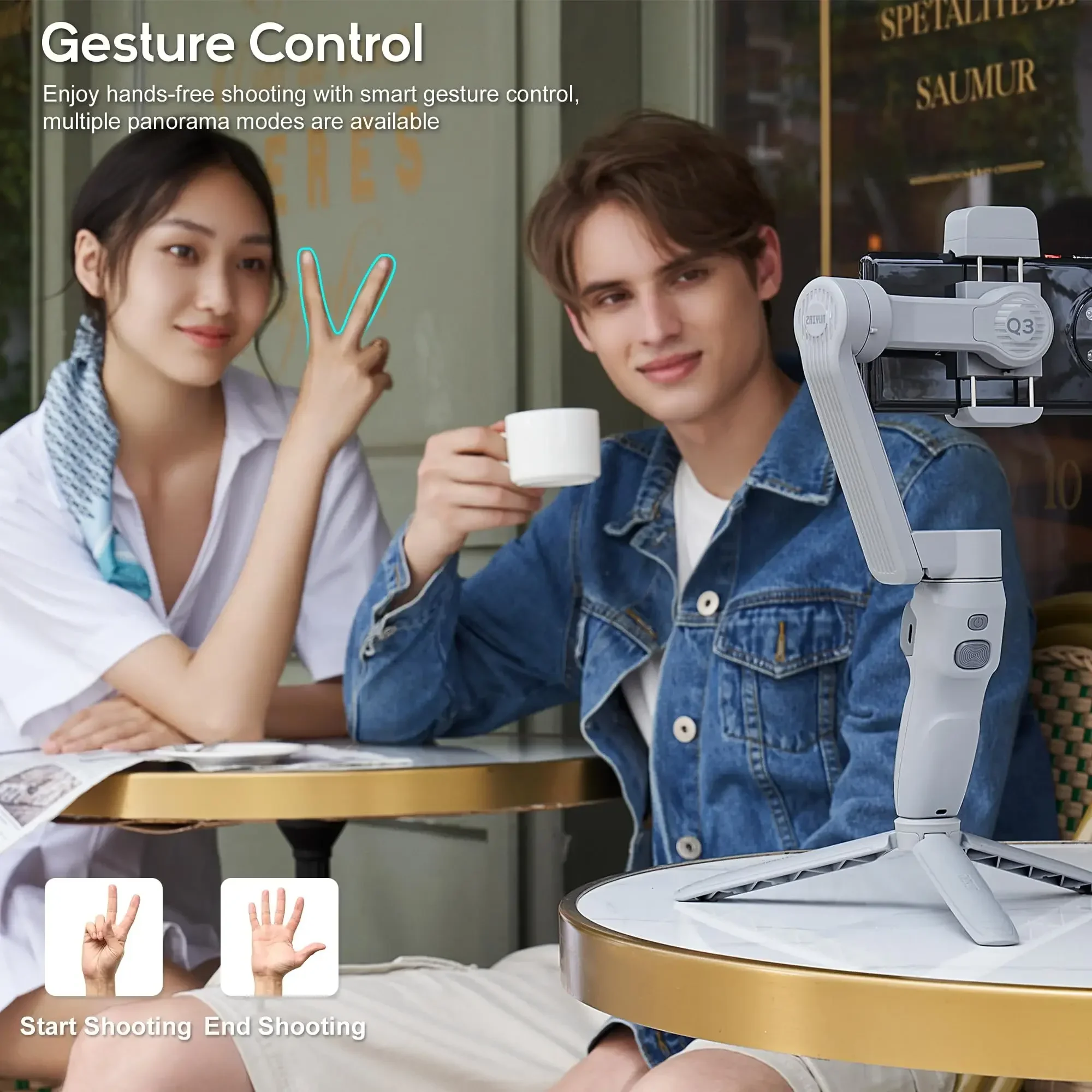 

IN STOCK Zhiyun Smooth Q3 Combo Gimbal Portable Phone Gimbal 3-Axis Phone Gimbal With Fill Light Auto Tracking for Smartphone iP