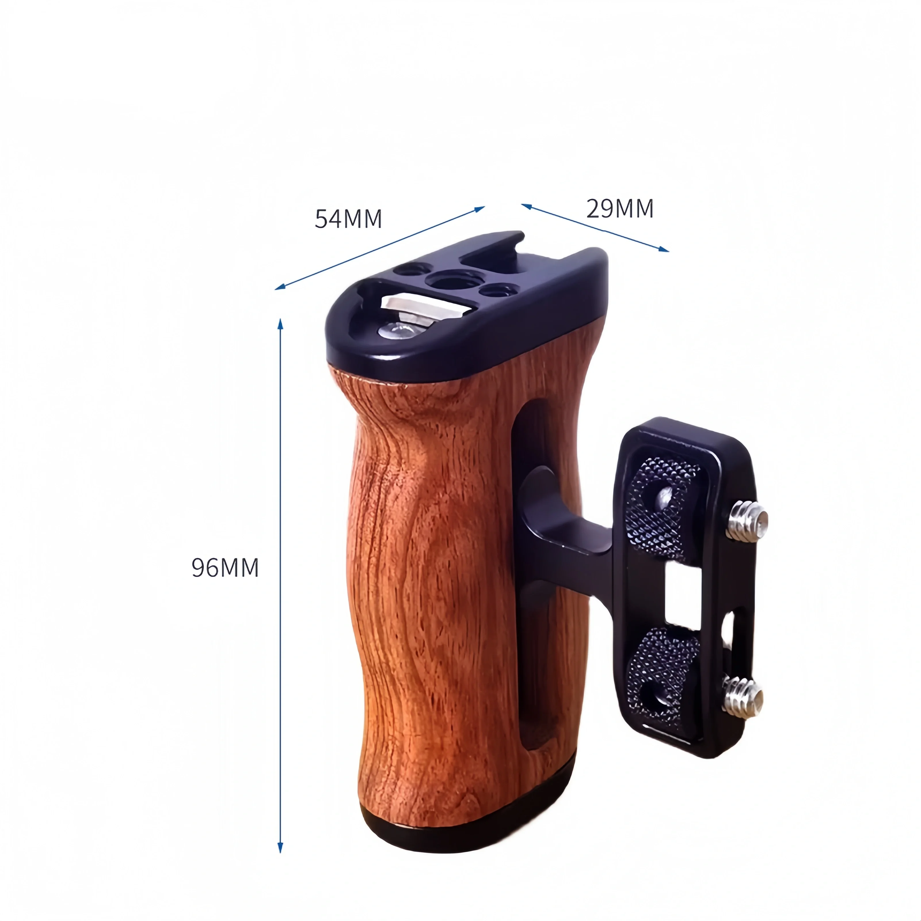 Jaula universal para cámara con mango de madera para lado izquierdo/derecho, orificios de 1/4'' y soporte para accesorios fríos, para Sony y Canon, para grabación de video auxiliar.