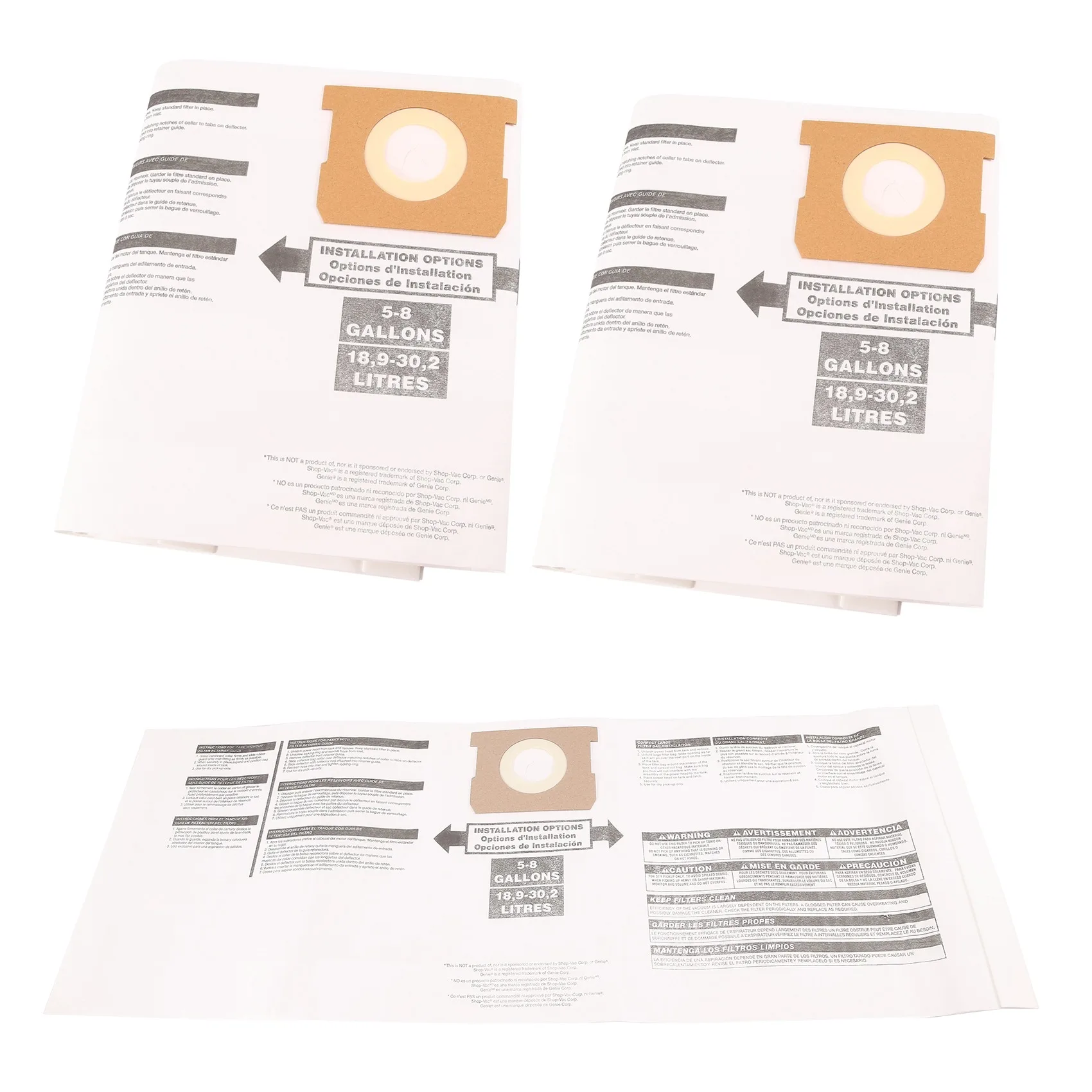 T33C العالمي كيس لجميع الغبار الجاف 5 إلى 8 جالون مكنسة كهربائية استبدال ملحق صالح ل 90661 906-61 9066100 #6