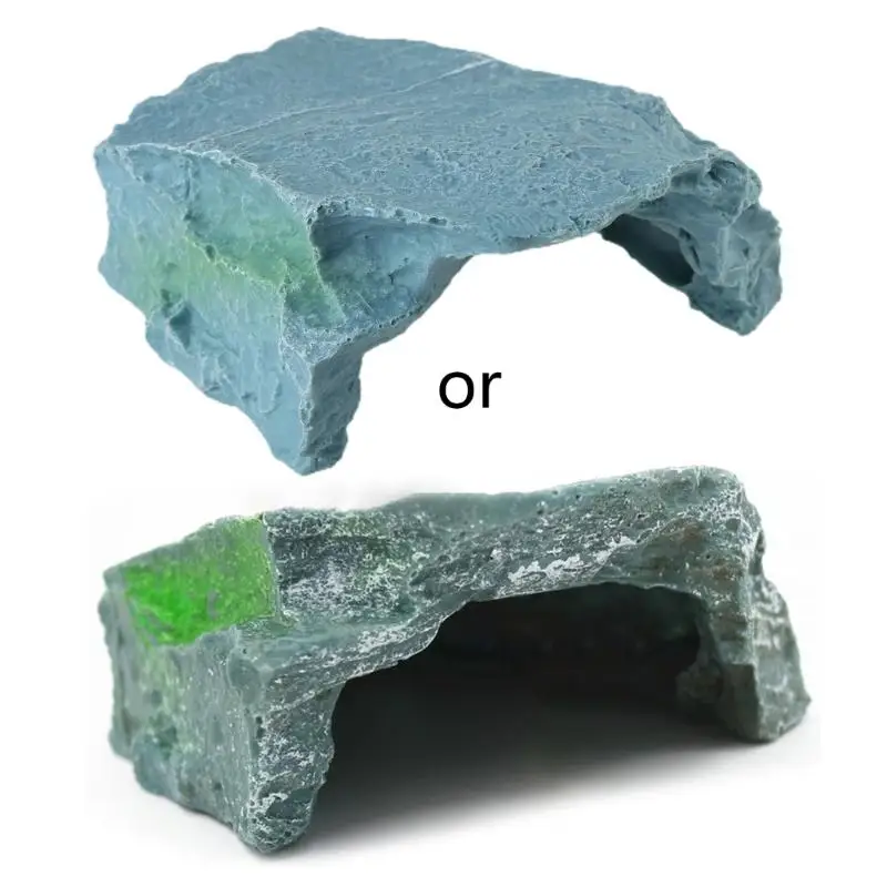 

Q6PE Aquariums Rock Stone Cave Decorations Fish Tanks Sinkable Ornament Aquatic Pet FishTanks Cave House for Tortoises Hiding