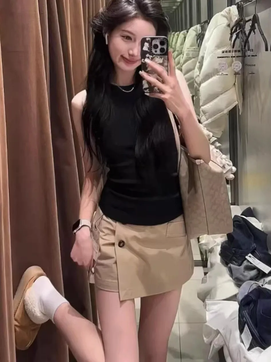 

Sweet High Waist Skirt Pants Summer New Arrival Women's Faion Polyester Fiber A-Line Skirt ort Skirt Women