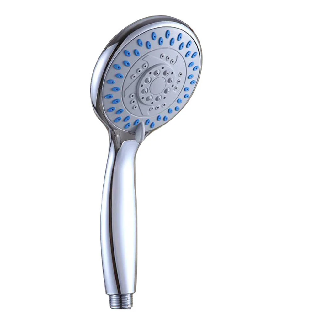 Silver Shower Head Bathroom High Pressure Shower Head Round Multiple Mode Large Handset Heads Water Saving 0°- 90° Bathroom Tap