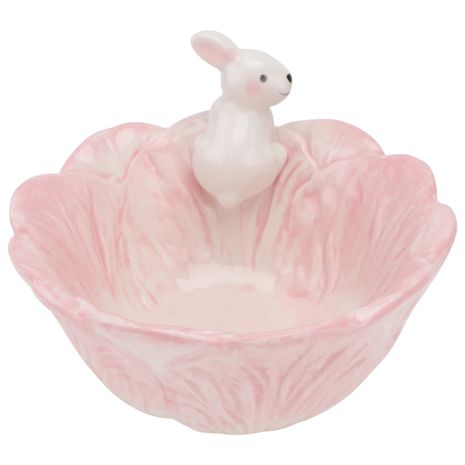 

1Pcs Pink Ceramic Animal Bowl Adorable Tableware Nonbreakable Gift Ceramics Bowl Relish Tableware