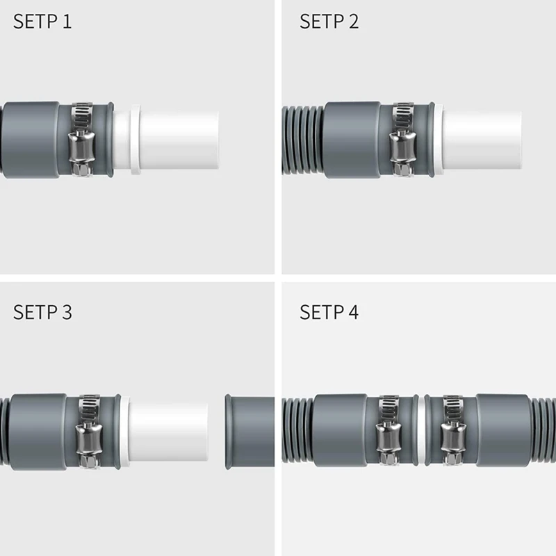 2 Pieces Washing Machine Drain Hose Connectors Washer Extension Adapter With 4 Pieces Drain Hose Clamps