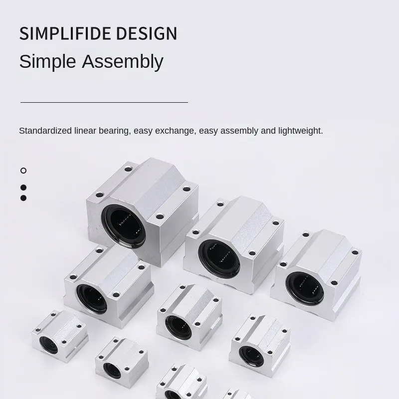 Deslizador de bloque de rodamiento de bolas de movimiento lineal, piezas de impresora 3D, enrutador CNC, SCS6UU, SCS8UU, SC10UU, SCS12UU, SCS16UU, SCS20UU, 2 piezas