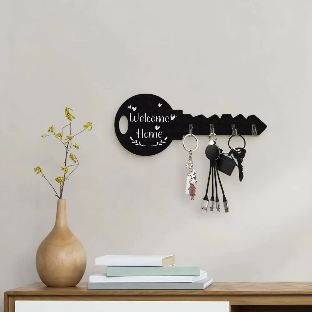 

Crafts Creative Key Wooden Frame Wall Mounted Simulated Wall Storage Hook Boxwood Retro Hanging Storage Rack Coat