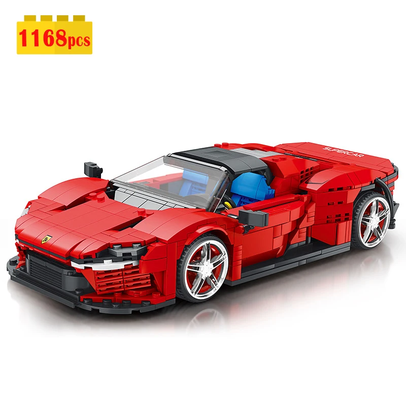 MOC Creative 1:14 Technical Daytona SP3 Building Blocks Model City Red Sports Car Bricks Assembling Toys for Boys Christmas Gift