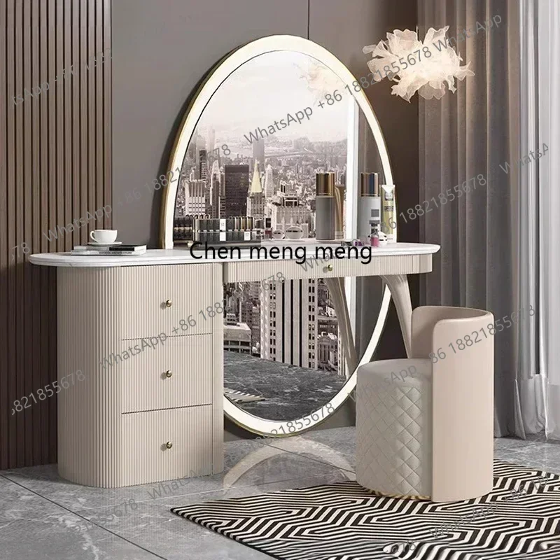 

D182Premium makeup table stool bedroom full mirror storage cabinet integrated