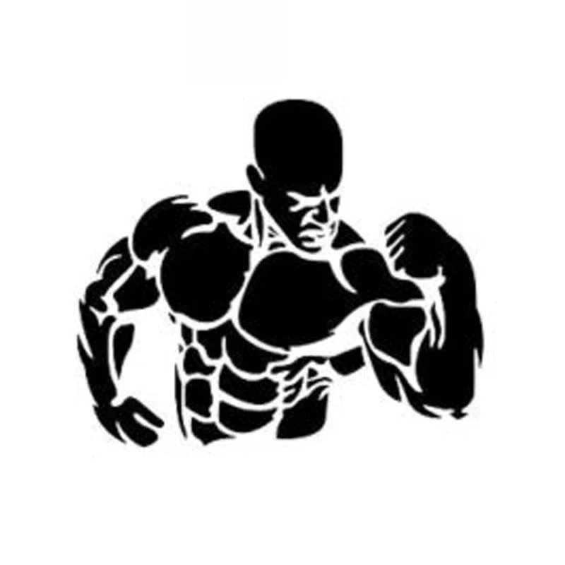 

Car Sticker Personality Creative Fashion Muscle Man PVC Car Decoration Sticker Waterproof Cover Scratch Black/White, 12cm*10cm
