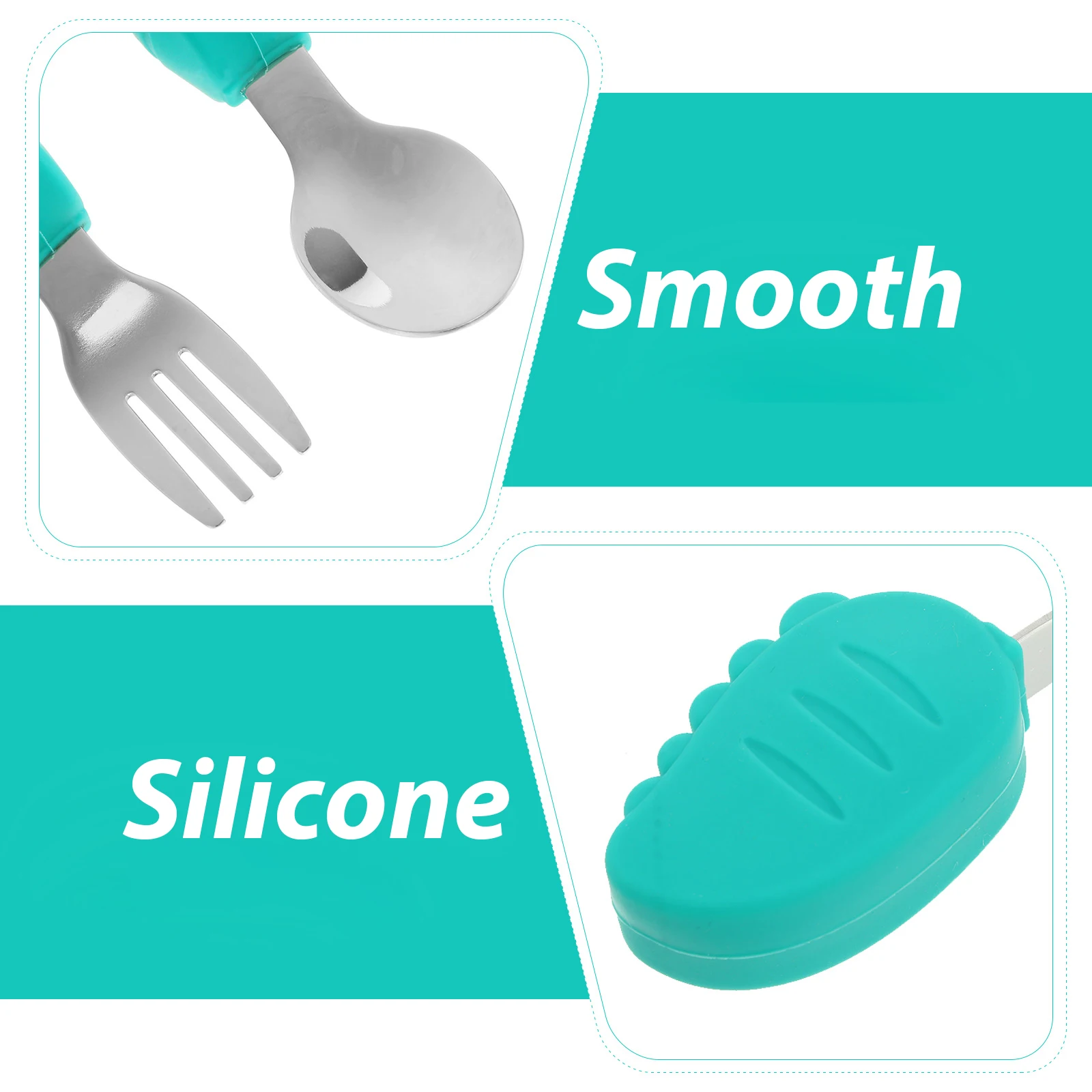 

Silicone Fork Spoon Set Baby Cutlery Training Tableware Toddler Utensils Non Slip Handle Safe Nontoxic Weaning Essentials