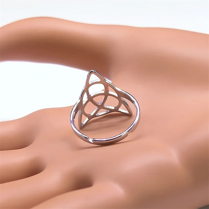Irish Knot Finger Ring Stainless Steel Witch's Men/Women Silver Color Ireland Adjustable Rings Witch Jewelry nudo de bruja