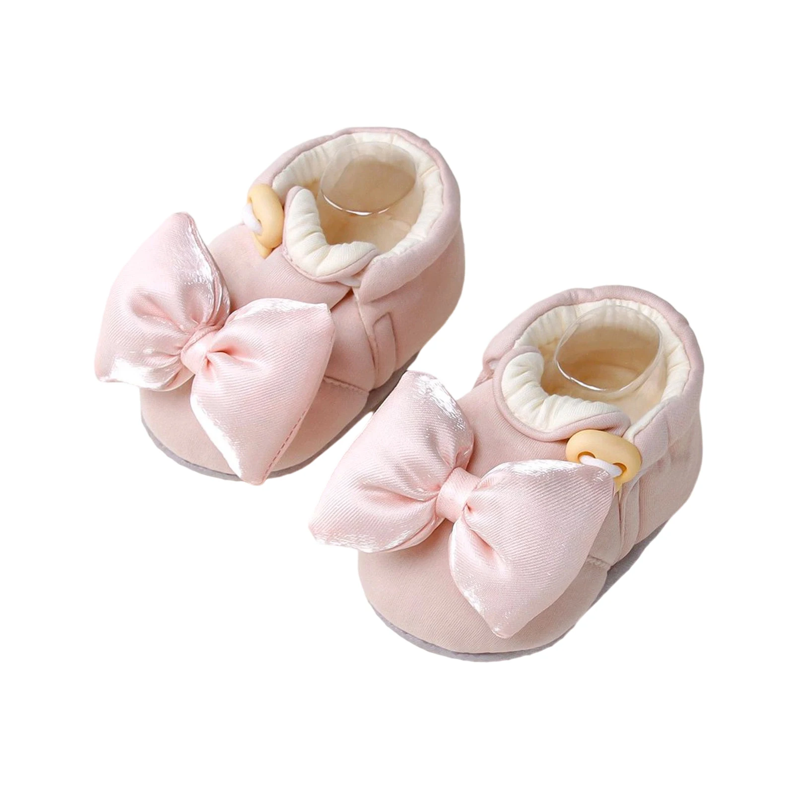 

Baby Girls Mary Jane Flats 3D Bow Flower Drawstring Infant Shoes Non-Skid Newborn Crib Shoes