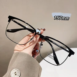 Vazrobe 160mm Oversized Reading Glasses Men Women Tranparent Eyeglasses Frame Male Grey Spectacles for Prescription Lens