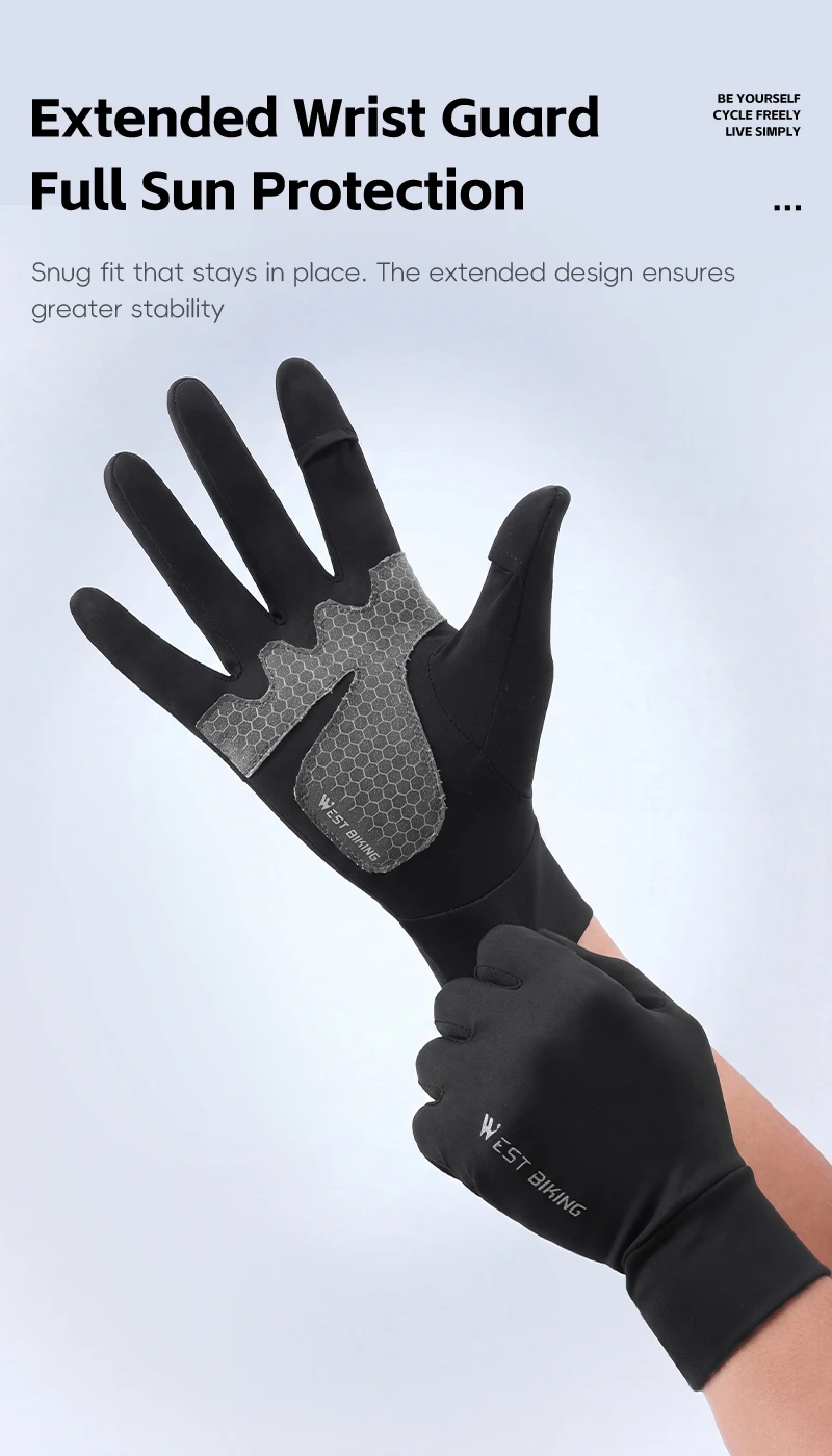 WEST BIKING Herren Fahrradhandschuhe mit rutschfester Silikonhandfläche, UPF50+, atmungsaktiv, Sommer-Flip-Finger-Touchscreen-Fahrradausrüstung – Detail 8