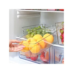 1pc Fridge Organizer, Clear Plastic Bins For Food Storage In Refrigerator Or Freezer, Kitchen, Pantry Reusable Container