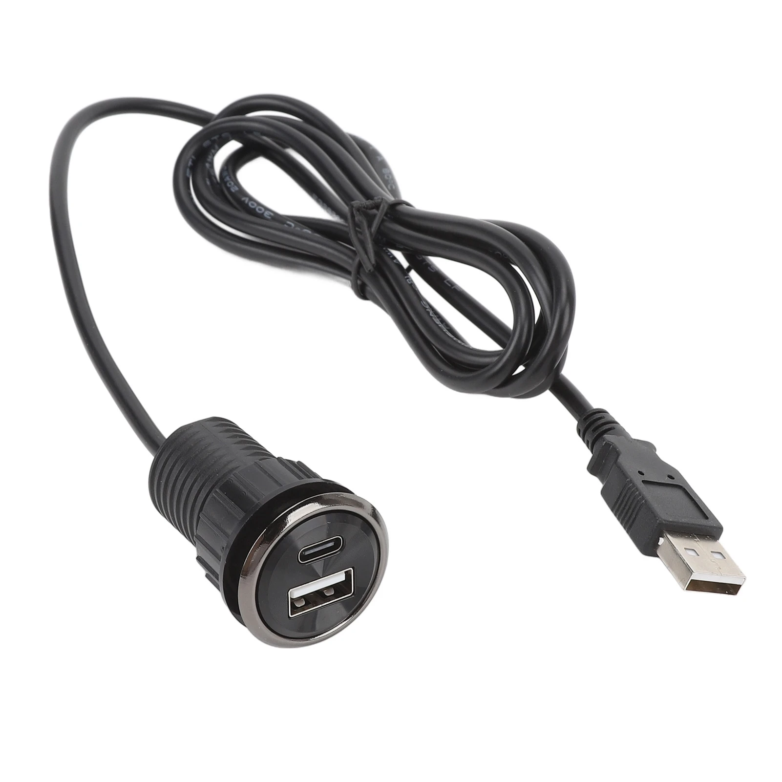 Desktop Power Grommet Small Hidden Flush Mount Power Strip Socket with 2 USB Charging Ports for Office Conference Table