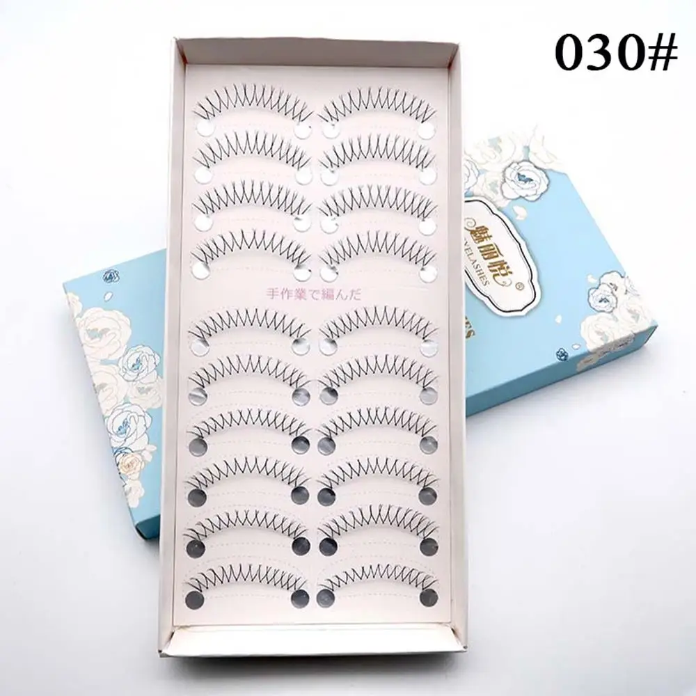 HOT 10 Pairs False Eyelashes Korean Idol Lash Extension U-Shaped Comic Eye Makeup Lashes Natural Wispy Fake Eyelashes Clear Stem