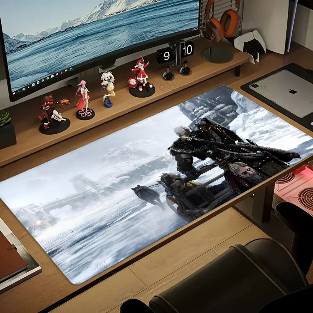 Tapis de souris de jeu G God Of War, grand tapis de souris de jeu, clavier d'ordinateur épaissi LockEdge, polymères de table et de bureau