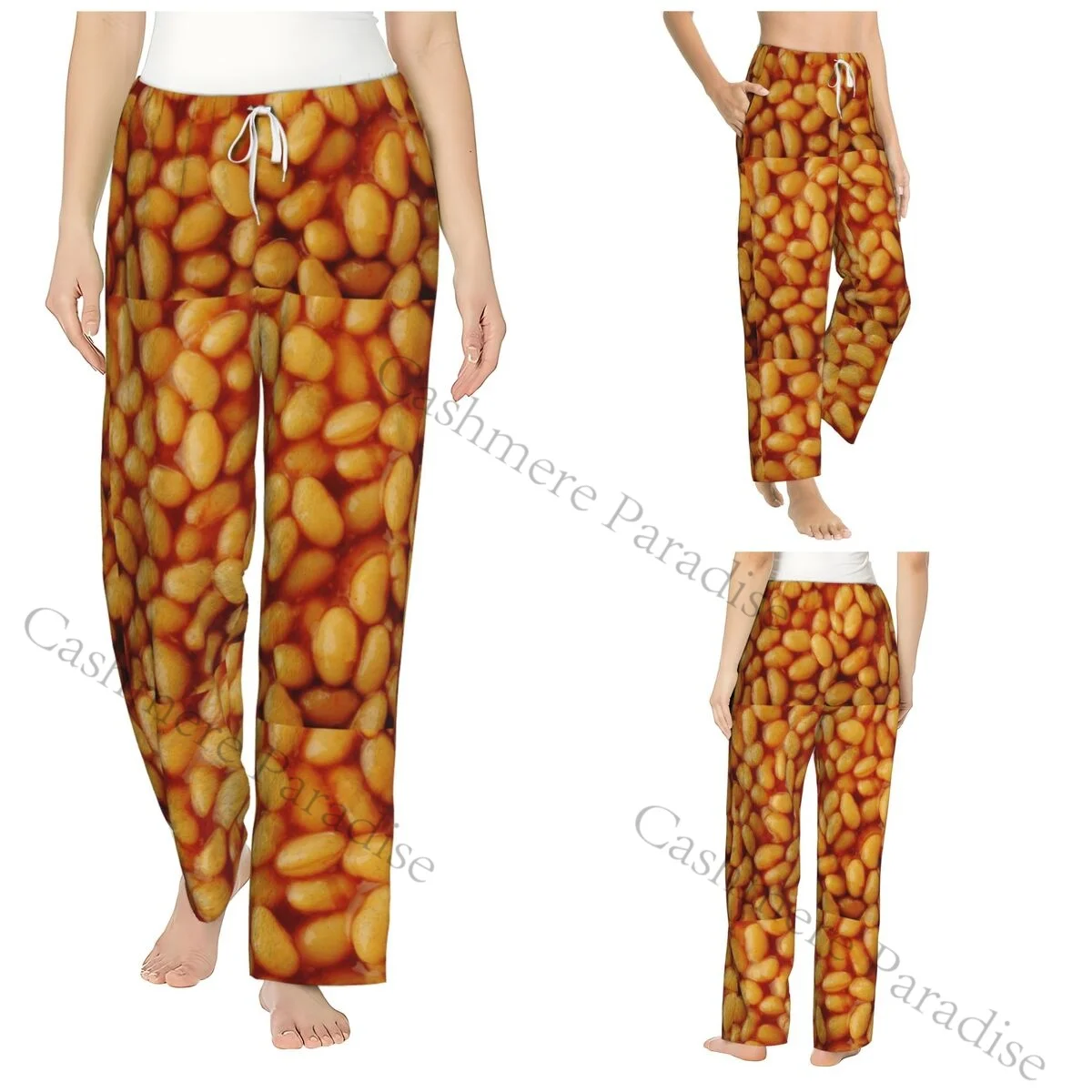 

Baked Beans In Sauce Women Sleep Pants Warm Flannel Lounge Pants for Winter Nights