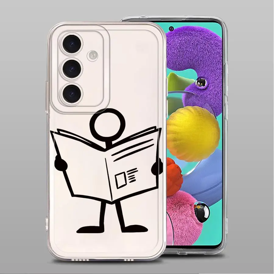 حافظة لهاتف سامسونج جالاكسي A34 A35 A73 A54 A33 A55 A23 A14 A36 A13 A56 A15 A26 A24 A25 غطاء هاتف ناعم شخصيات خط لطيف #6