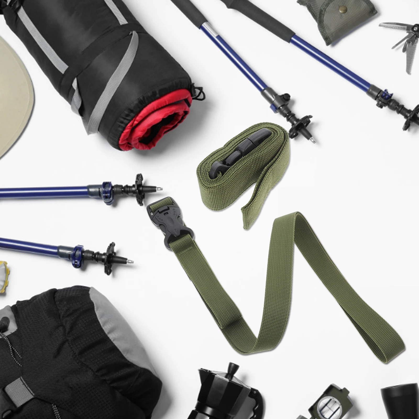 

2pcs Adjustable Straps Luggage Strap Belts for Suitcase Backpack Luggage Fixing Camping Hiking Gear Travel Supplies