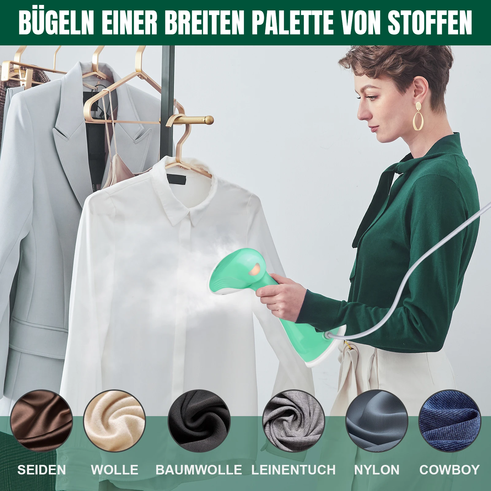 مكواة بخار محمولة بقدرة 2000 وات للملابس، تسخين 30 ثانية، مزيل تجاعيد الملابس المحمول، للاستخدام في السفر/المنزلي، مكواة بخار سريعة