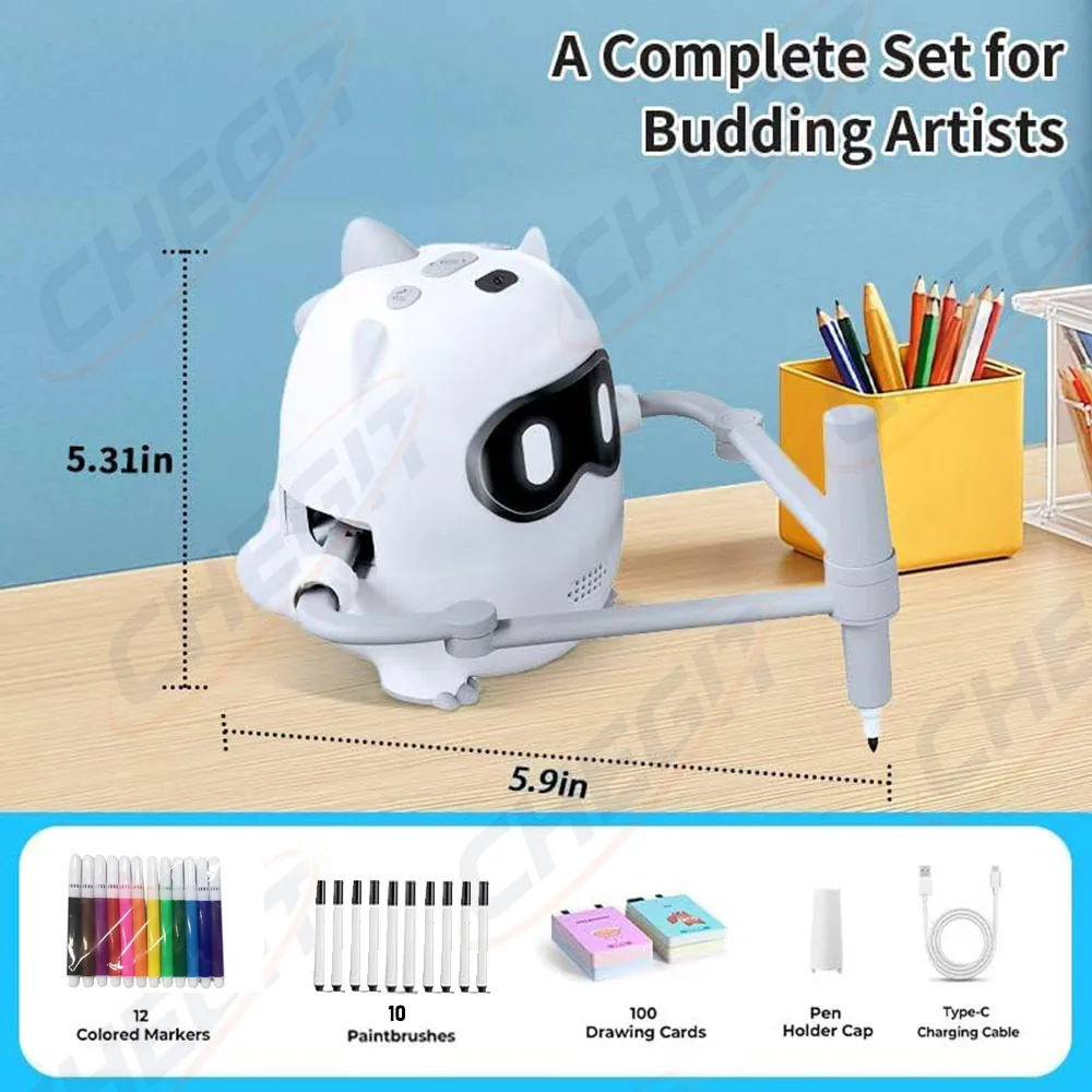 인터랙티브 조기 교육 드로잉 머신 지능형 음성 로봇 어린이용 음성 매직 페인팅 선물 소년 소녀용