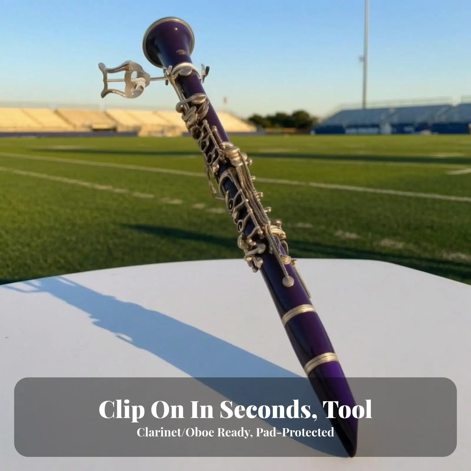 Clarinet Marching Lyre Music Score Clip Silver Iron Clamp for Woodwind Band Sheet Holder Portable with Screws for Outdoor Use