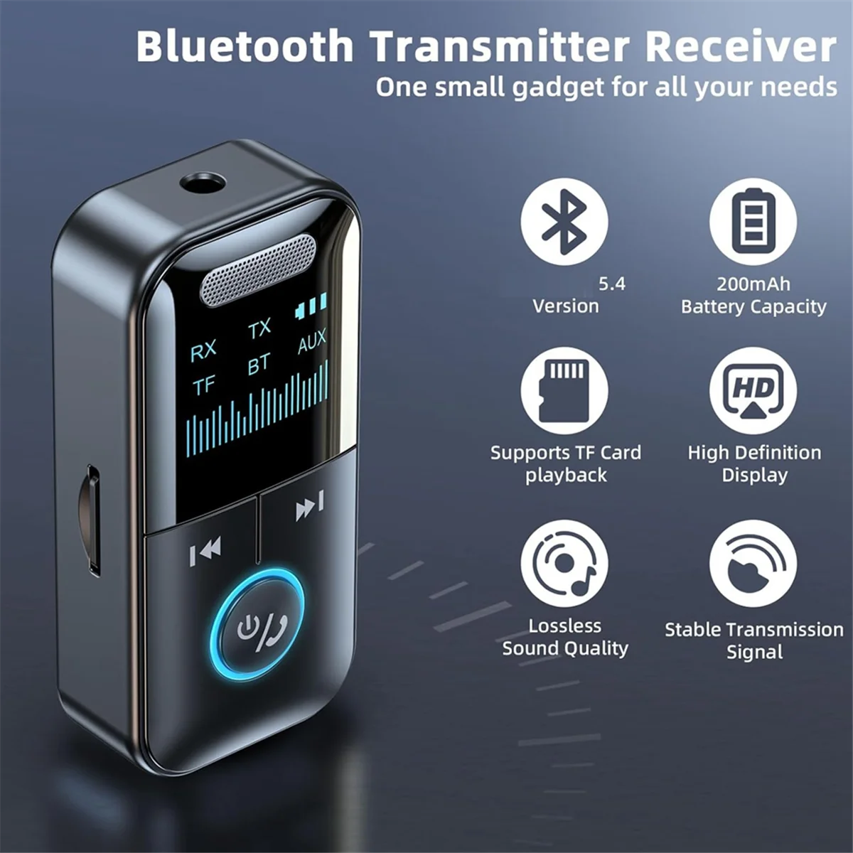 Bluetooth 5.4 Transmitter Receiver Wireless Aux Bluetooth Adapter for TV/Airplane/Car/HiFi/Speaker with Audio Adapter