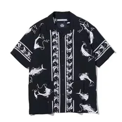 New Arrival Neighborhood 21ss Swordfish Short Sleeved Cardigan Loose Hawaiian Printed Shirts