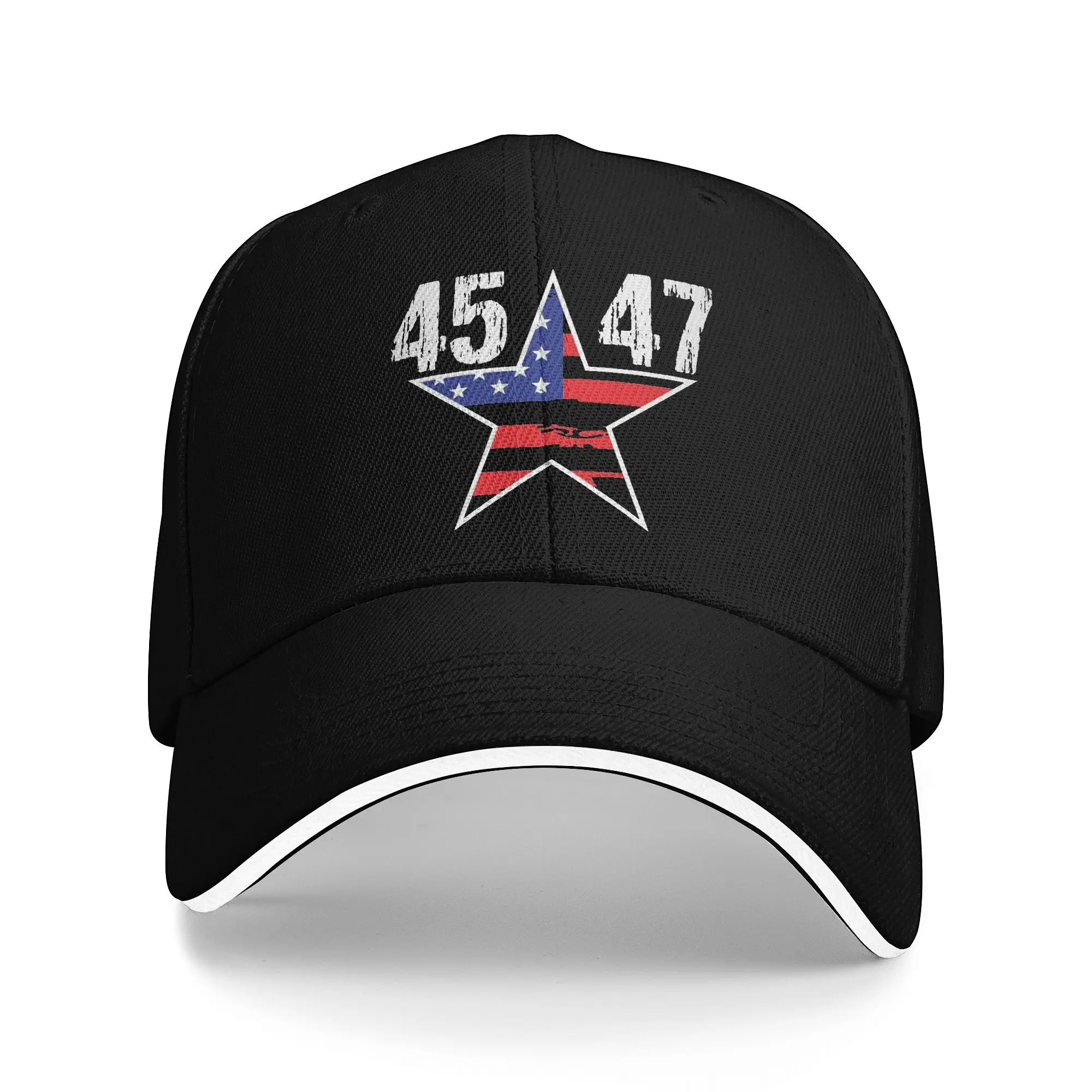 Summer New Baseball Caps 45 47 Trump Vintage USA Flag 2024 Merch For Unisex Trucker Cap Vintage  Snapback Hat Adjustable