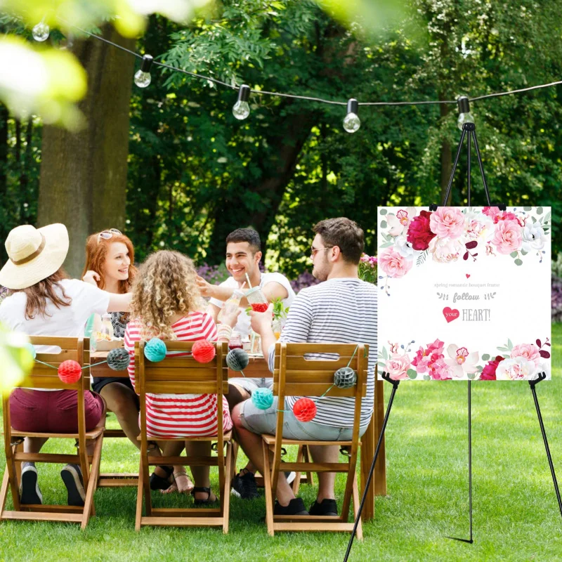 customized.Easel Stand Display  Instant Easel, Foldable Portable Ground Easel Wedding and Poster Display Stand