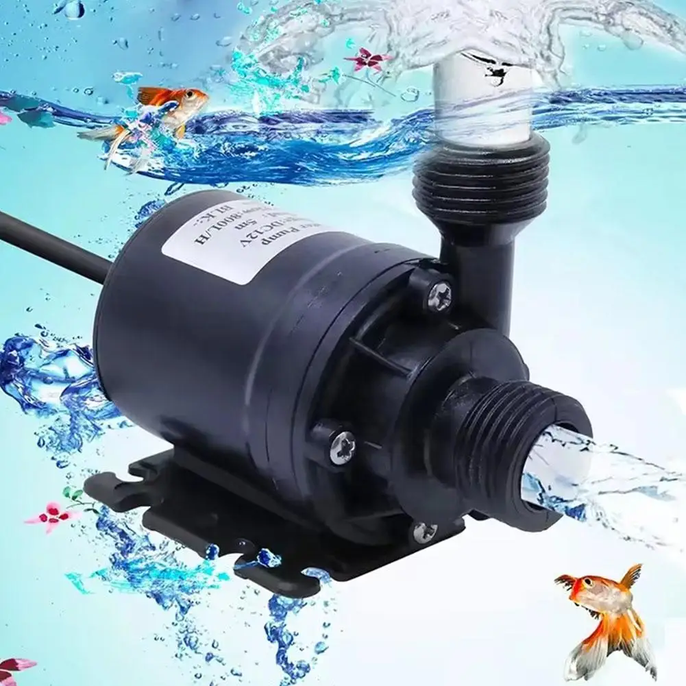 

DC 12V Brushless Water Pump 1/2'' Male Thread Centrifugal Submersible Pump 800L/H 210GPH 4M/13ft For RV Accessories R0O2