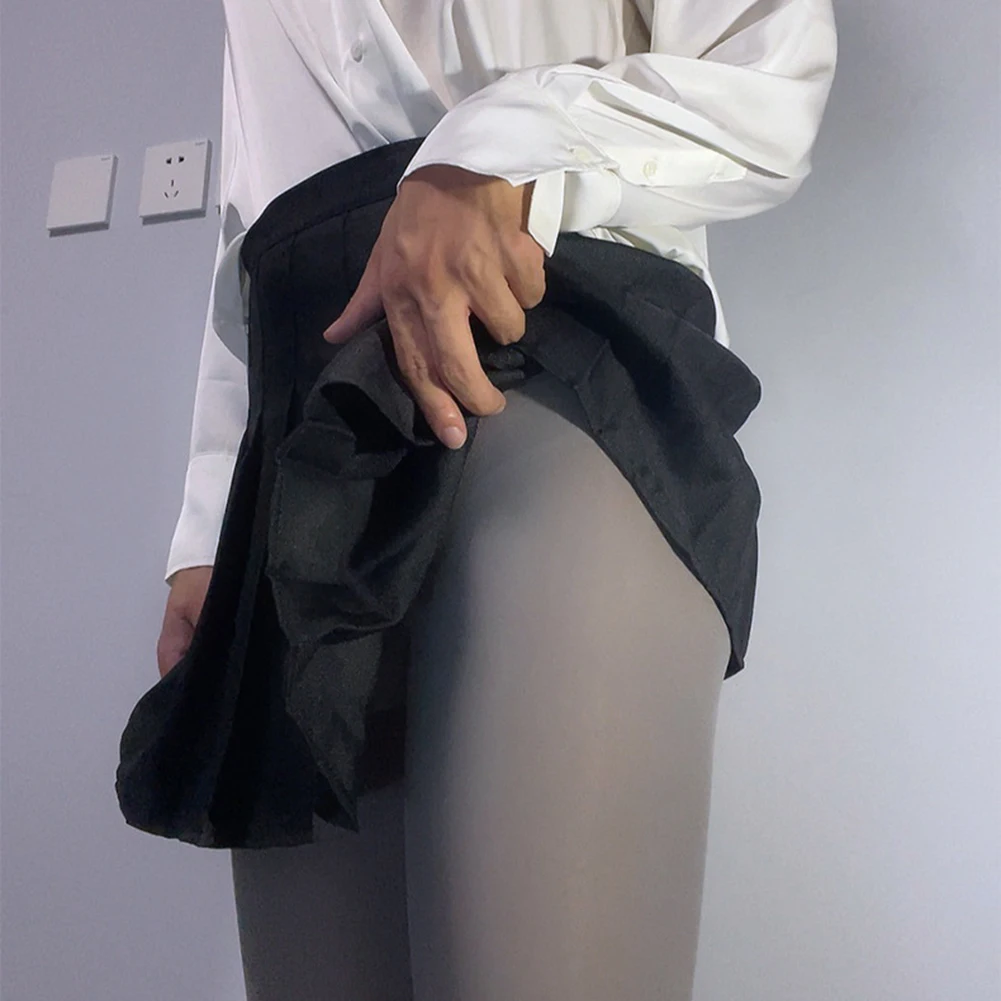 

Transparent Mens Pantyhose Stockings Nylon Fabric Elastic Tights Pouch Lingerie Dancing Clubwear Underwear