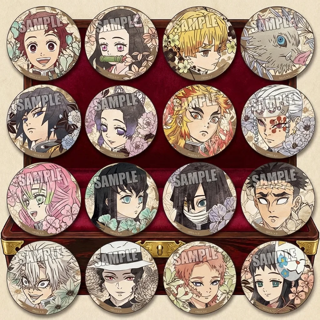 

Значок-брошь Demon Slayer Kimetsu No Yaiba в японском стиле с цветочным узором, эмблема Шинобу Кочо, Мицури Канроджи, Хашира, для косплея