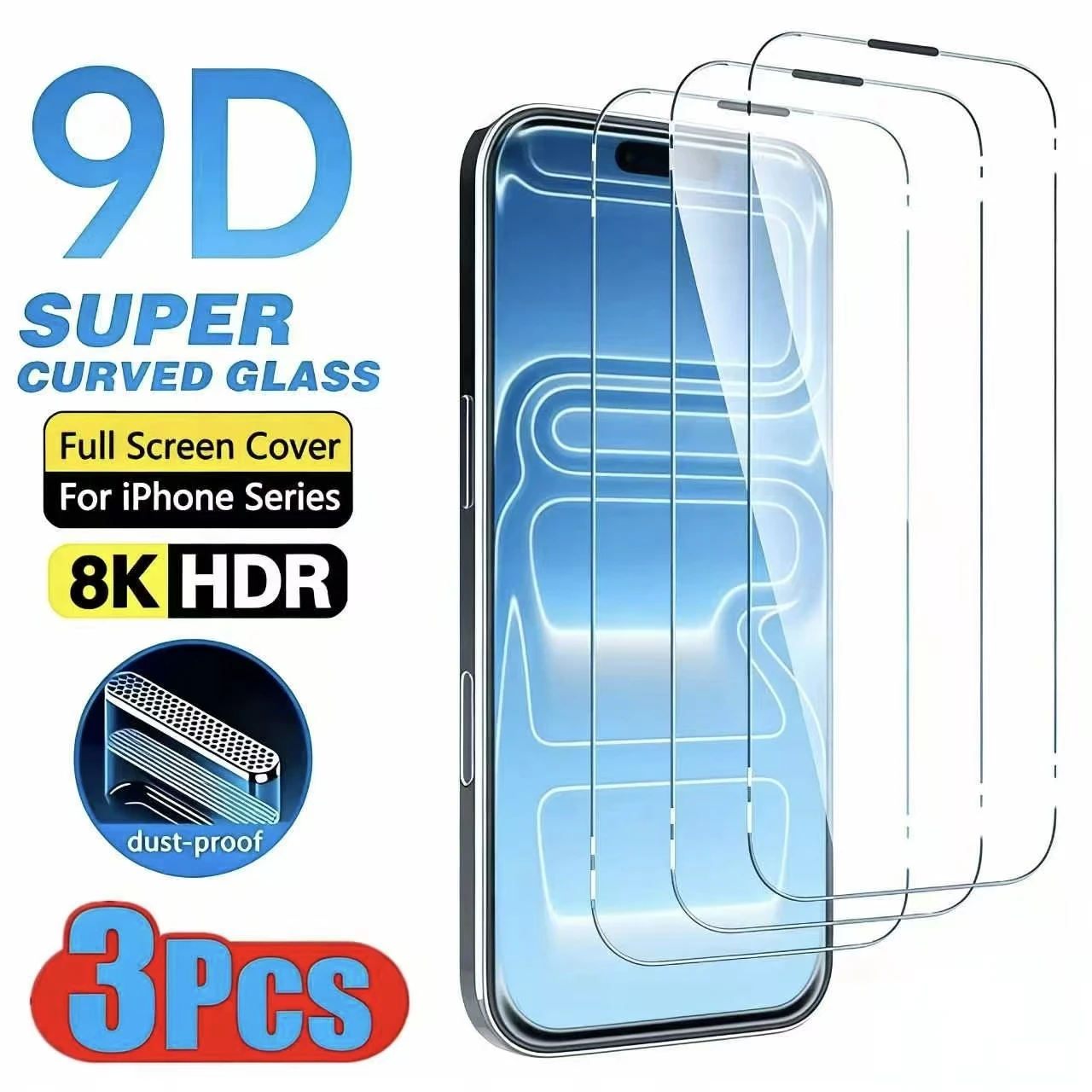 

HD For iPhone “17” Series Tempered Glass Film for iPhone 17 Pro Max Screen Protector for iPhone 17 17Pro 17 Air Easy to Install