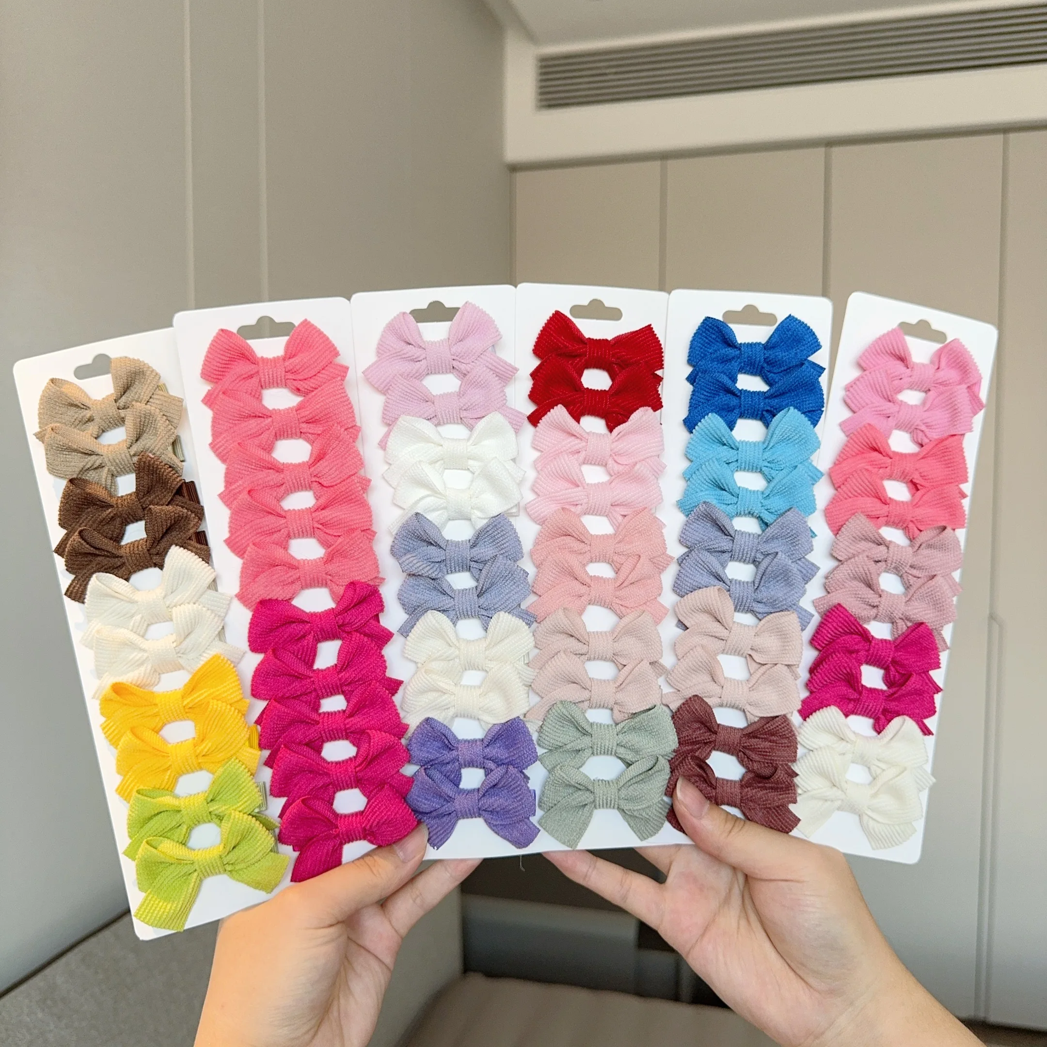 4/6/10Pcs Baby Bows Hair Clip For Kids Girls Hairpin Solid Color Hairpins Barrettes Handmade Headwear Hair Accessories Wholesale