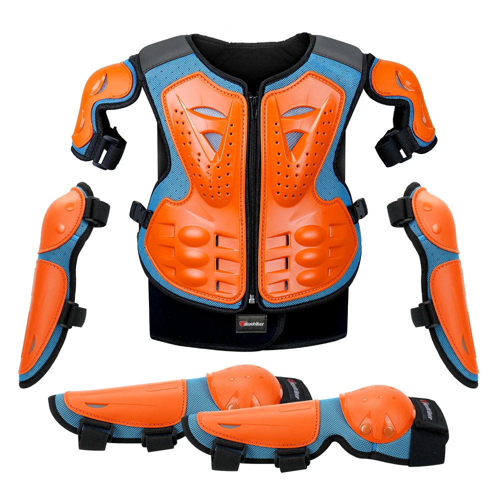 Motorpantser voor kinderen Bescherming Motocross Body Armor Jas Beschermende pantser Rijden Kniebeschermers Moto Full Armor Kinderen